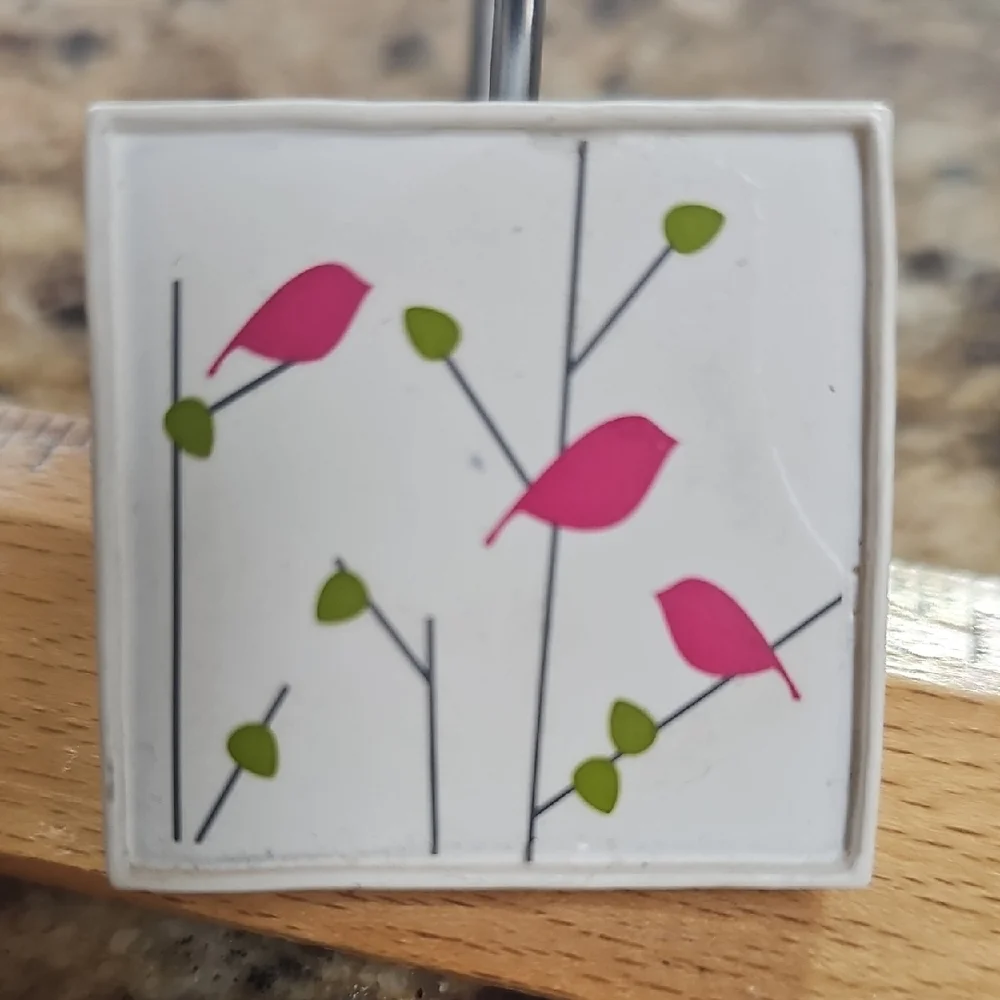 Set of 23 wooden Floral Shower Curtain Hooks square ~ 1.5 x 1.5 inches